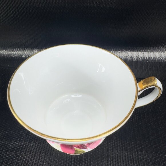 Royal Windsor Fine Bone China Teacup Saucer Set Red Roses Made England Vintage - Picture 7 of 12